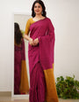 Jubilant Dark Pink Cotton Silk Saree With Lustrous Blouse Piece