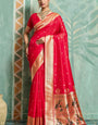 Pretty Red Paithani Silk Saree With Petrichor Blouse Piece