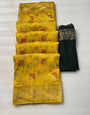 Palimpsest Yellow Soft Banarasi Silk Saree With Exquisite Blouse Piece
