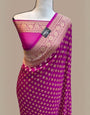 Propinquity Dark Pink Soft Banarasi Silk Saree With Demanding Blouse Piece