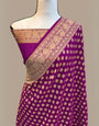 Quintessential Purple Soft Banarasi Silk Saree With Fancifull Blouse Piece