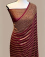Snappy Wine Soft Banarasi Silk Saree With Elaborate Blouse Piece