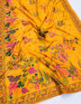 Glamorous Yellow Pashmina Silk Saree With Palimpsest Blouse Piece