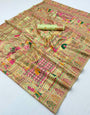 Desuetude Pista Pashmina Silk Saree With Moiety Blouse Piece