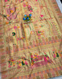 Desuetude Pista Pashmina Silk Saree With Moiety Blouse Piece
