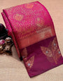 Ornate Dark Pink Soft Silk Saree With Murmurous Blouse Piece