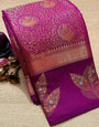 Enthralling Purple Soft Silk Saree With Murmurous Blouse Piece