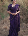 Jasmine Purple Maheshawari Cotton Silk Saree