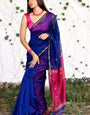 Lapis Blue Maheshawari Cotton Silk Saree