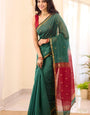 Mineral Green Maheshawari Cotton Silk Saree