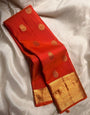 Exceptional Orange Soft Silk Saree With Blooming Blouse Piece