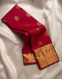 Classic Red Soft Silk Saree With Inspiring Blouse Piece