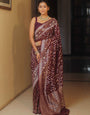 Wonderful Wine Soft Silk Saree With Mesmerising Blouse Piece