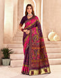 Alluring Purple Nylon Dola Pashmina Saree With Propinquity Blouse Piece