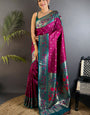 Nebula Purple Paithani Silk Saree With Captivating Blouse Piece