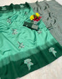 Serendipity Sea Green Soft Silk Saree With Vivacious Blouse Piece