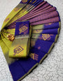 Sensational Perrot Soft Banarasi Silk Saree With Redolent Blouse Piece