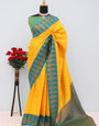 Transcendent Yellow Soft Banarasi Silk Saree With Resplendent Blouse Piece