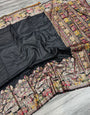 Classic Black Pashmina Saree With Stunner Blouse Piece