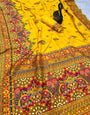 Ethereal Yellow Pashmina Saree With Pulsating Blouse Piece