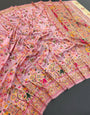 Evanescent Pink Pashmina Saree With Piquant Blouse Piece