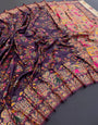 Jubilant Purple Pashmina Saree With Incomparable Blouse Piece