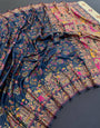 Artistic Rama Pashmina Saree With Enthralling Blouse Piece