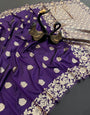 Effulgent Purple Soft Banarasi Silk Saree With Exceptional Blouse Piece