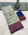 Precious Pista Soft Banarasi Tissue Silk Saree With Symmetrical Blouse Piece