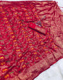 Marvellous Dark Pink Soft Banarasi Silk Saree With Elision Blouse Piece