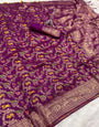 Scrumptious Purple Soft Banarasi Silk Saree With Bewitching Blouse Piece