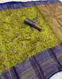 Angelic Green Kanjivaram Silk Saree With Dissemble Blouse Piece