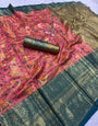 Nemesis Pink Kanjivaram Silk Saree With Flaunt Blouse Piece