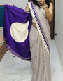 Tremendous Beige Digital Printed Crape Silk Saree With Alluring Blouse Piece