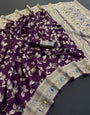 Surreptitious Purple Soft Banarasi Silk Saree With Outstanding Blouse Piece