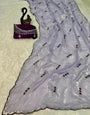 Lassitude Lavender Sequence Work Fandy Silk Saree With Embellished Blouse Piece