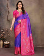 Adoring Purple Soft Banarasi Silk Saree With Panache Blouse Piece