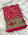 Adoring Dark Pink Soft Banarasi Silk Saree With Lagniappe Blouse Piece