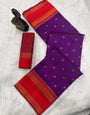 Charismatic Purple Soft Banarasi Silk Saree With Classy Blouse Piece
