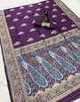 Quintessential Purple Soft Banarasi Silk Saree With Winsome Blouse Piece