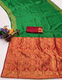 Panoply Dark Green Soft Silk Saree With Felicitous Blouse Piece