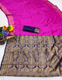 Dazzling Dark Pink Soft Silk Saree With Prodigal Blouse Piece