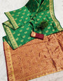 Twirling Green Soft Silk Saree With Pulsating Blouse Piece