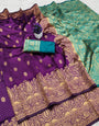 Bucolic Purple Soft Silk Saree With Proficient Blouse Piece
