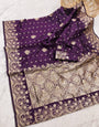 Lovely Purple Soft Silk Saree With Fancifull Blouse Piece