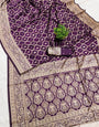 Intricate Purple Soft Silk Saree With Sumptuous Blouse Piece
