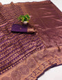 Splendorous Purple Soft Silk Saree With Resplendent Blouse Piece
