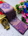 Angelic Lavender Soft Banarasi Silk Saree With Evanescent Blouse Piece