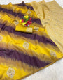 Desuetude Yellow Soft Silk Saree With Glamorous Blouse Piece