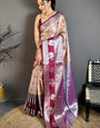 Glowing Beige Kanjivaram Silk Saree With Delectable Blouse Piece